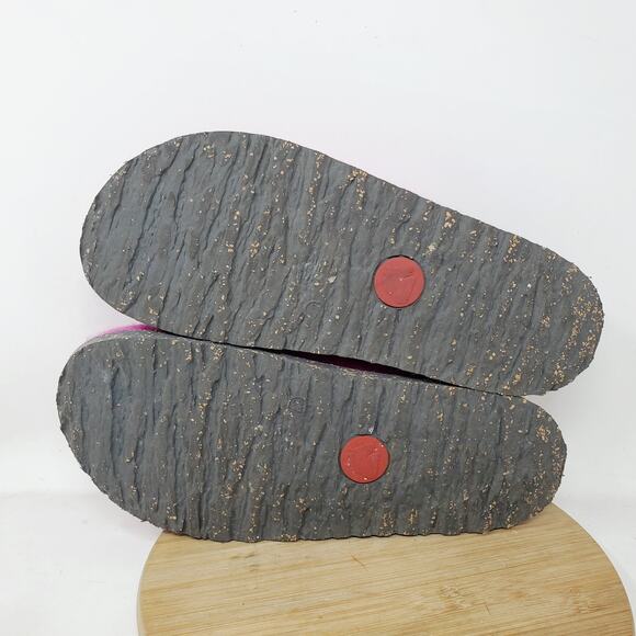 Haflinger Manhattan Shoes Womens 42 Fuchsia Mule Felted Wool Slide Hard Sole - Picture 10 of 11